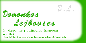 domonkos lejbovics business card